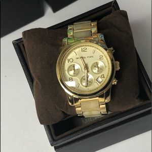 Michael Kors Gold tone stainless steel acrylic